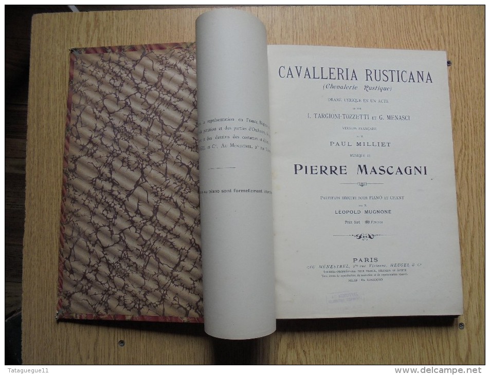 Ancien - Livre Partition CAVALLERIA RUSTICANA De J.Targioni-Tozzetti Et G. Menasci - Tasteninstrumente
