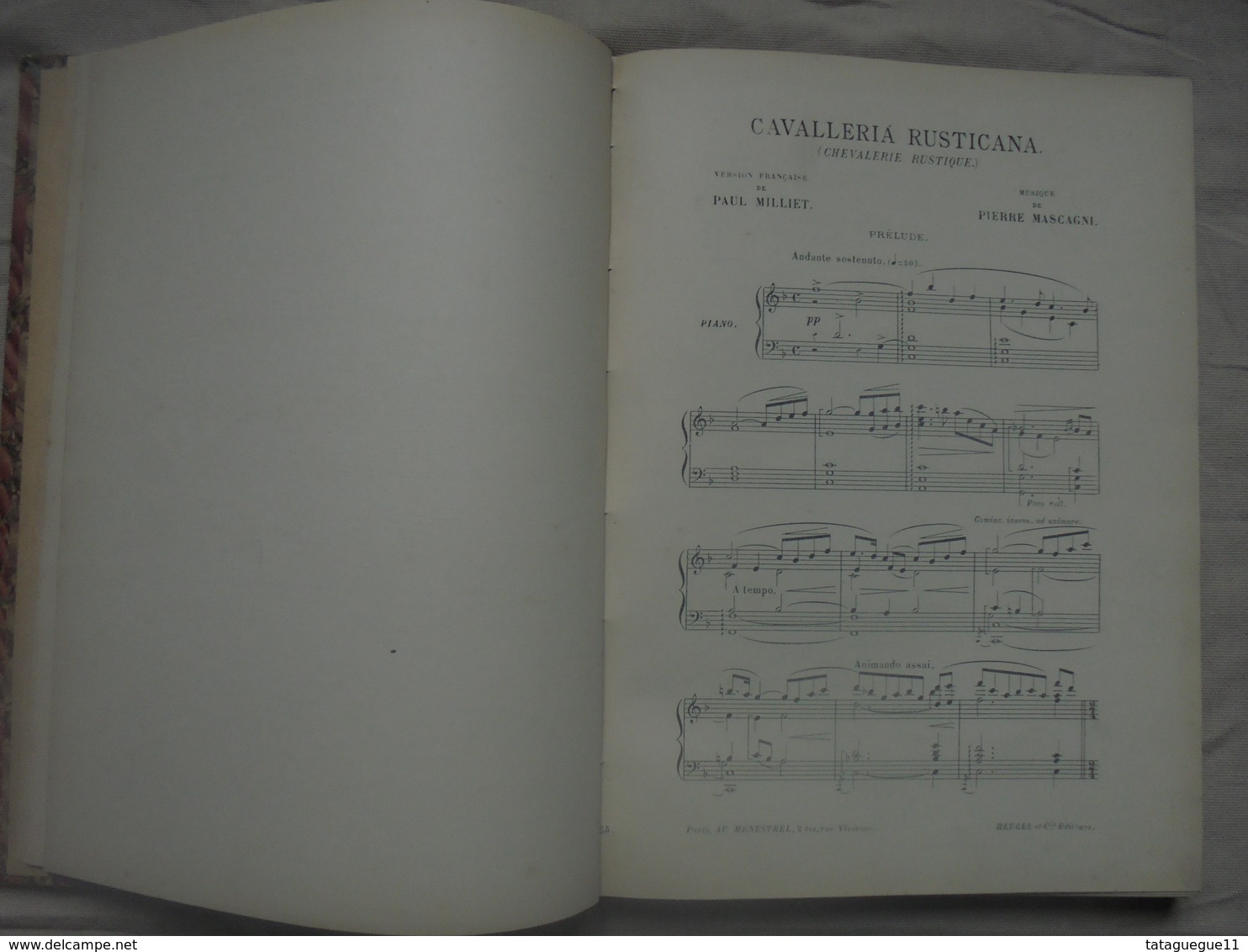 Ancien - Livre Partition CAVALLERIA RUSTICANA De J.Targioni-Tozzetti Et G. Menasci - Instruments à Clavier