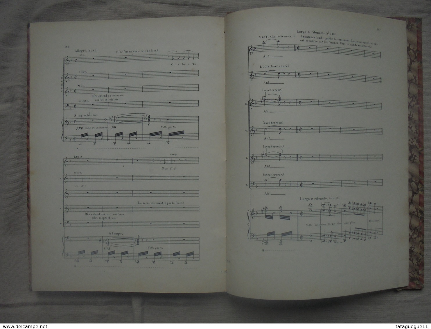 Ancien - Livre partition CAVALLERIA RUSTICANA de J.Targioni-Tozzetti et G. Menasci