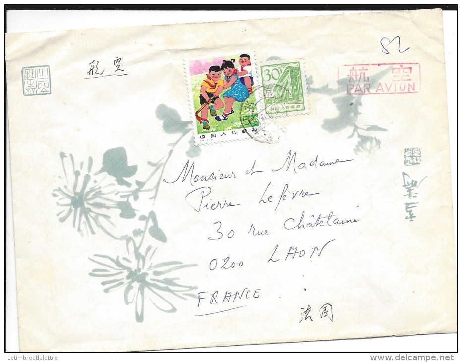 Lettre De Chine Par Avion - Storia Postale