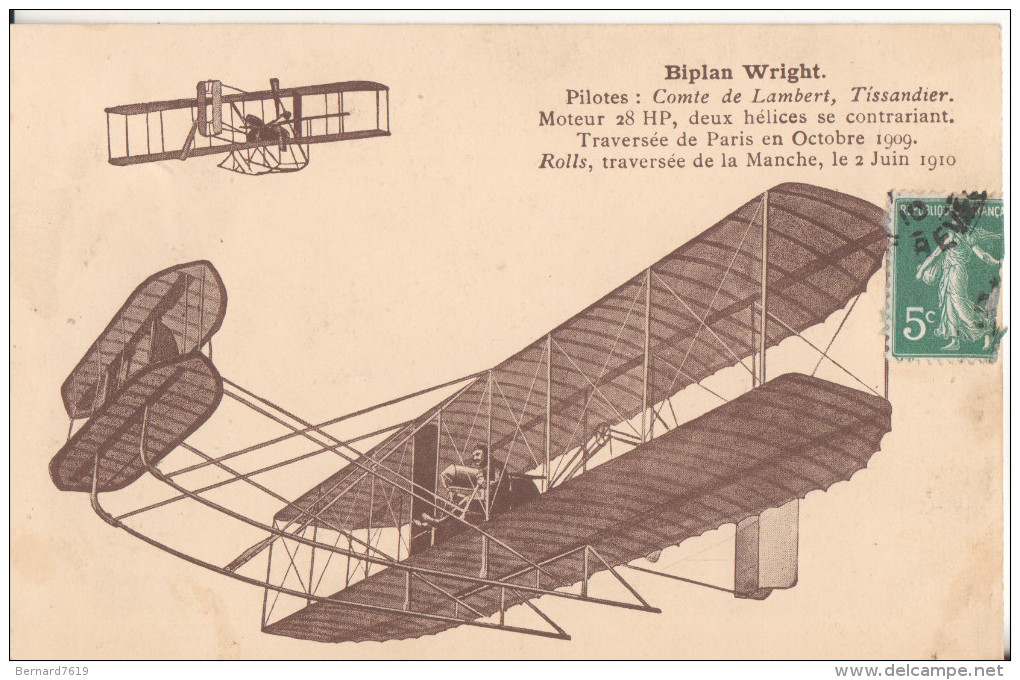 Aviation  Biplan Wright - Aérodromes