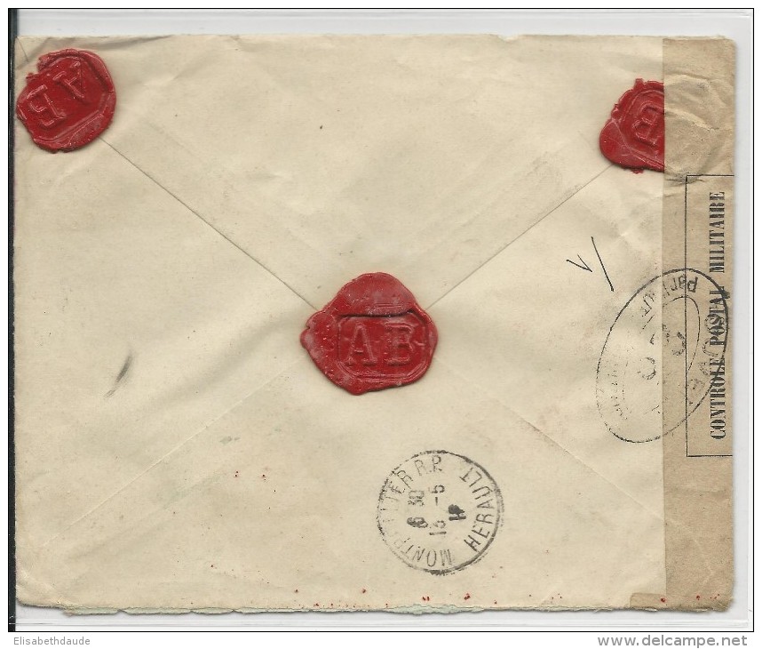 NEDERLAND - 1916 - ENVELOPPE RECOMMANDEE De AMSTERDAM Pour MONTPELLIER (HERAULT) - Poststempels/ Marcofilie