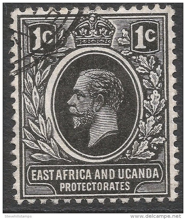 East Africa & Uganda Protectorates. 1912-21 KGV. 1c Used. Mult Crown CA W/M. SG 44 - East Africa & Uganda Protectorates