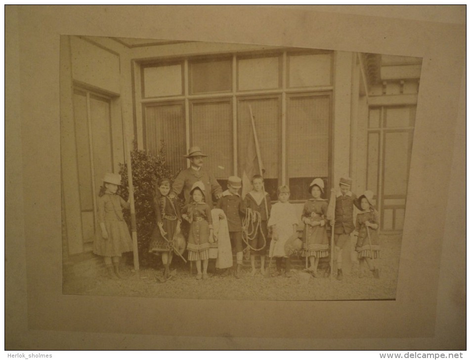 2 Photographies Albuminées Villa Des Falaises Le Havre Normandie Enfants Famille Nommée Ca 1890 - Anciennes (Av. 1900)