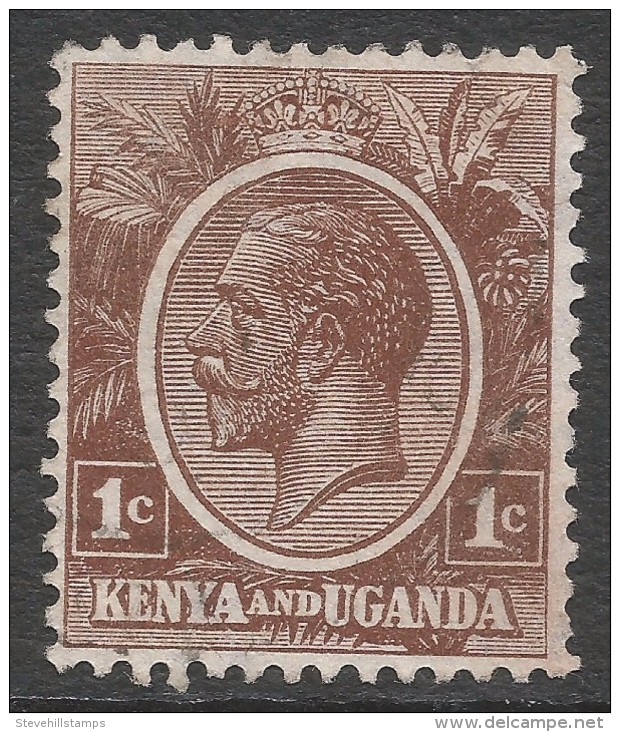 Kenya & Uganda. 1922-27 KGV. 1c Deep Brown Used. SG76a - Kenya & Ouganda