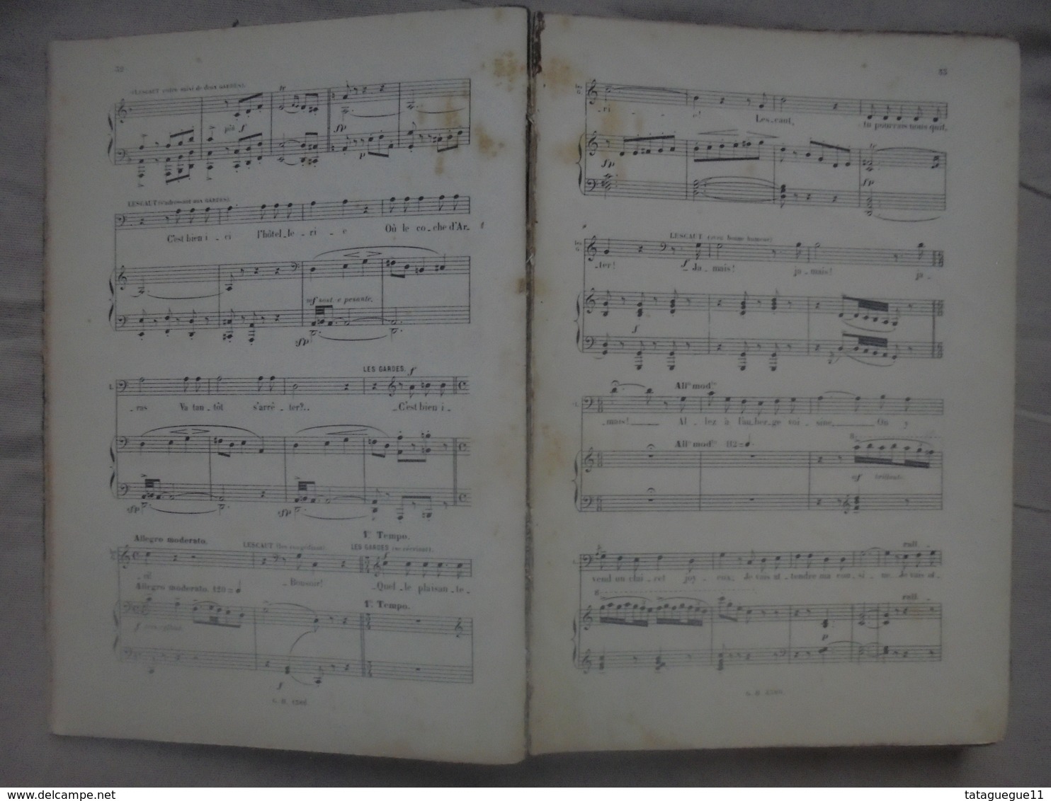 Ancien - Livre Partition MANON Opéra Comique Musique De J. MASSENET - Opéra