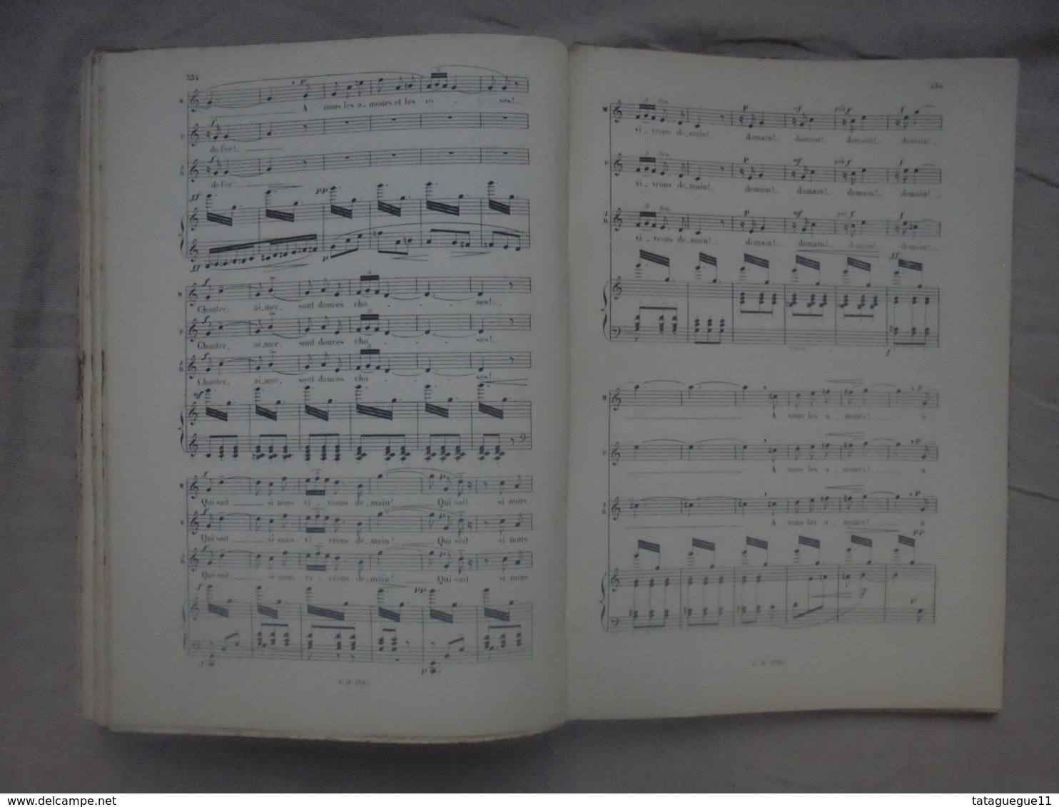 Ancien - Livre partition MANON Opéra comique Musique de J. MASSENET