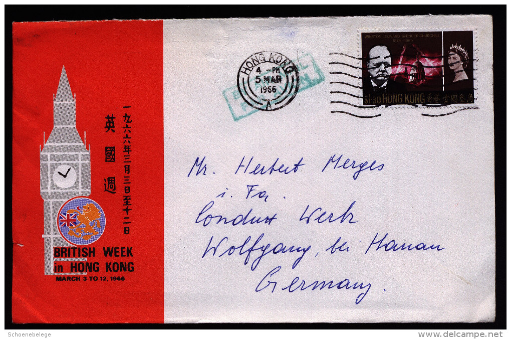 A3936) Hong Kong Cover From 03/05/1966 To Germany - Lettres & Documents
