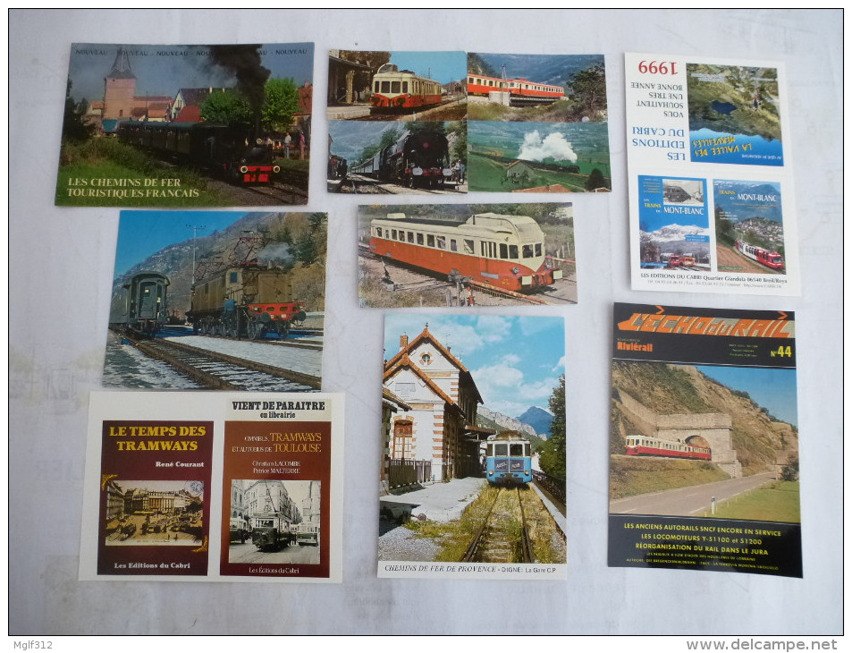 LOT De 11  FLYERS Et Carte Réponse Publicitaire Sur Le Chemin De Fer En SUISSE - Railway