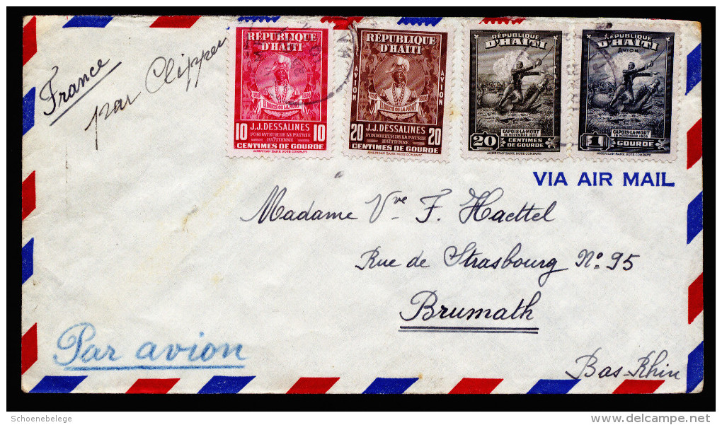 A3940) Haiti Airmail Cover From 10/26/1950 To France - Haiti