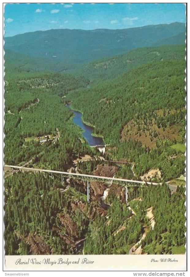 VS. Aerial View Moyie Bridge And River, 9 Miles From Bonners Ferry, Idaho . 2 Scans - Autres & Non Classés