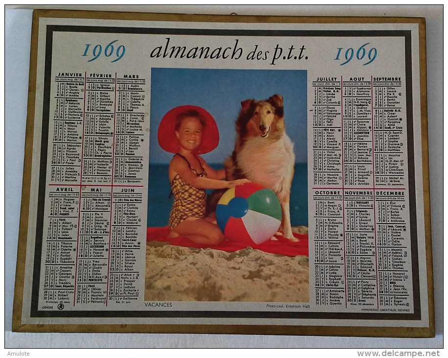 (21) COTE D'OR  Calendrier Almanach Des PTT 1969 - Grossformat : 1961-70