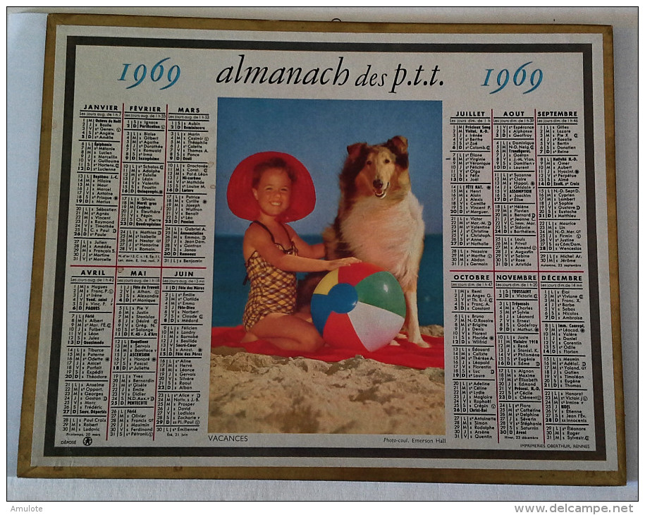 (21) COTE D'OR  Calendrier Almanach Des PTT 1969 - Grand Format : 1961-70