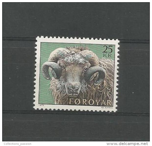 Timbre , ILES FEROE , FOROYAR , 25 Kr , 1979 , Bélier - Féroé (Iles)