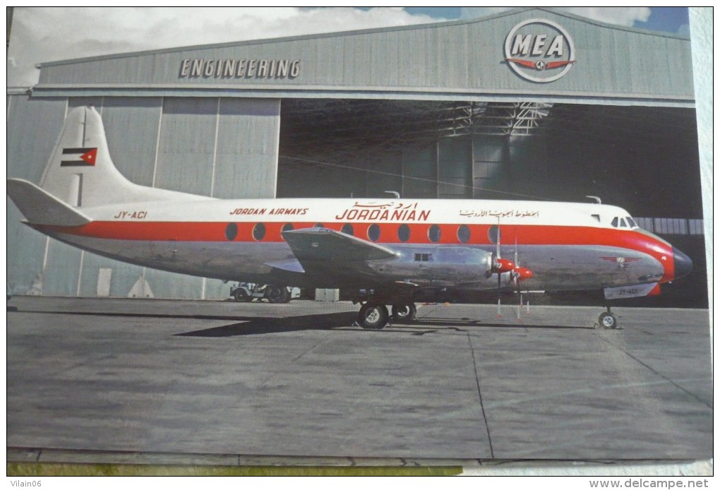 JORDAN AIRWAYS   VICKERS VISCOUNT  JY ACI    AIRPORT  BEY 1961 Collection Vilain - 1946-....: Era Moderna