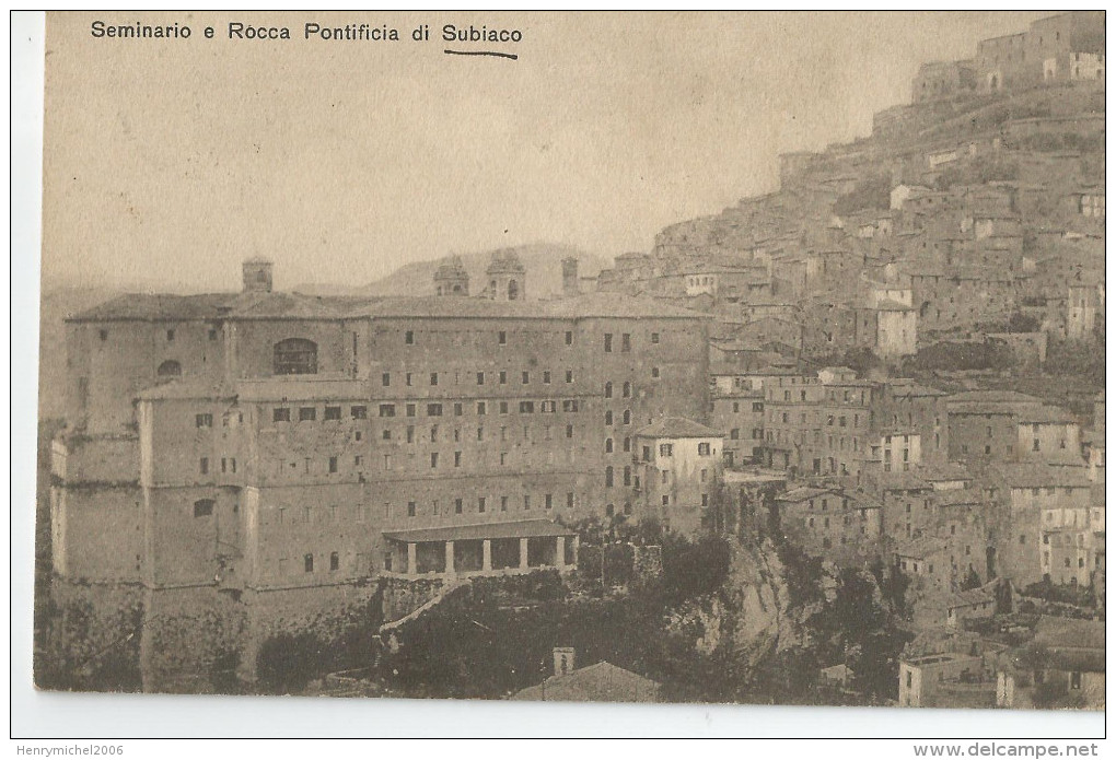 Italie - Italia - Italy- Lazio  - Seminario E Rocca Pontificia Di Subiaco Via Griffe Bologna Posta Estera -marcophilie - Altri & Non Classificati