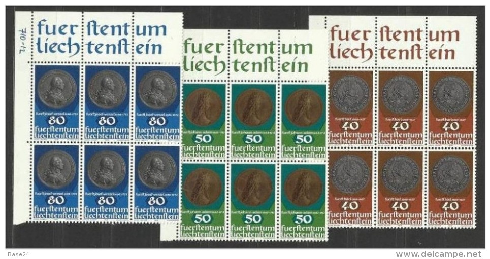 1978 Liechtenstein MONETE II°  COINS 6 Serie Di 3v. (651/53) MNH** - Monete