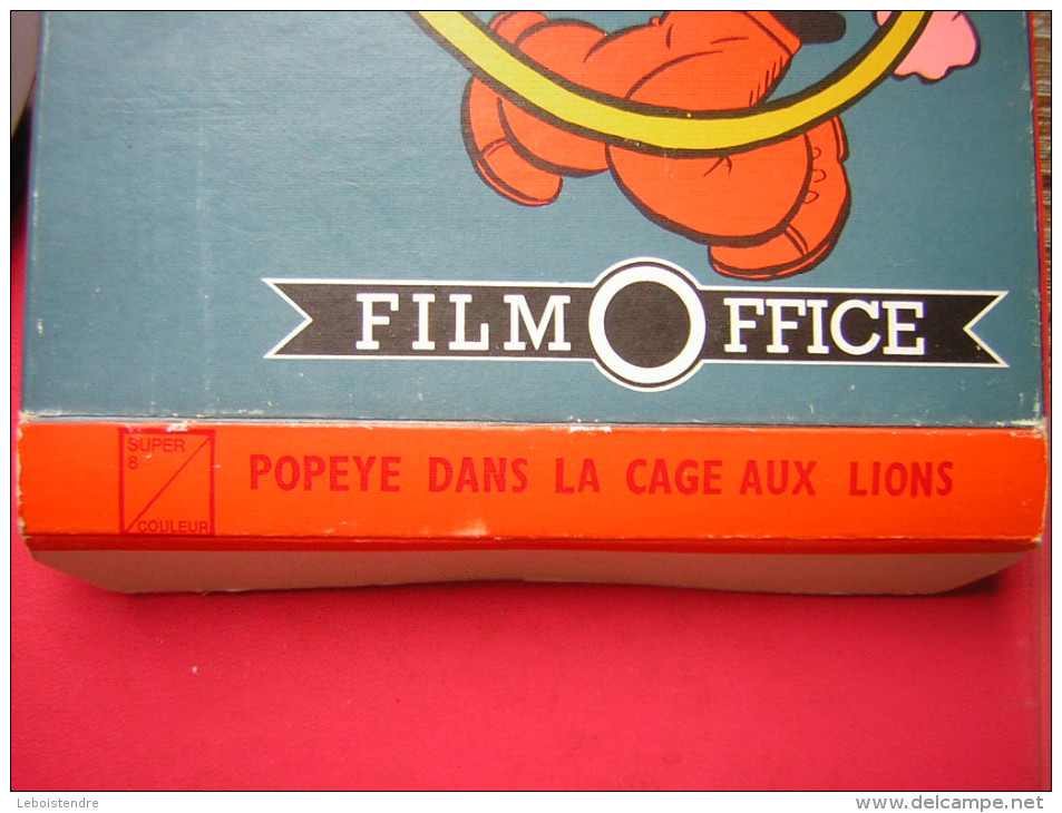 FILM SUPER 8  COULEUR POPEYE DANS LA CAGE AUX LIONS FILM OFFICE - Otros