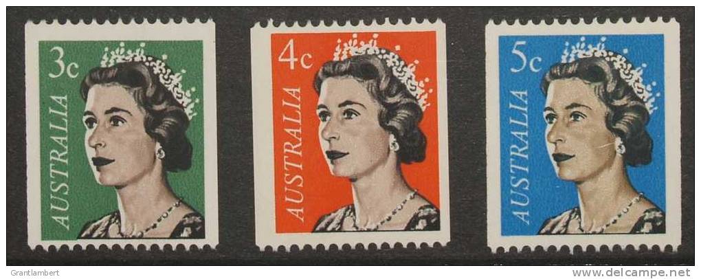 Australia 1966 QEII ´Coil´ Stamps (3) MNH - Ungebraucht