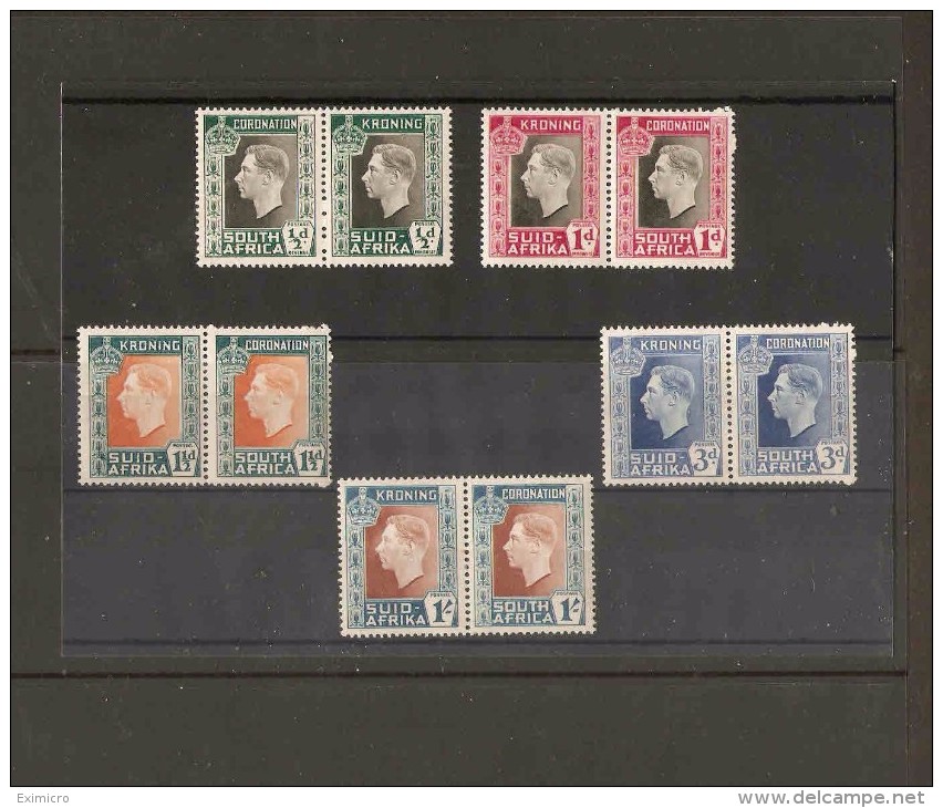 SOUTH AFRICA 1937 CORONATION SET INCLUDING "MOUSE FLAW" VARIETY SG 71/75 LIGHTLY MOUNTED MINT Minimum Cat £18 - Nuevos