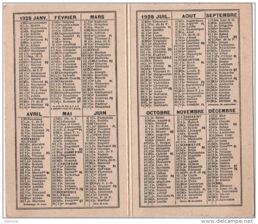 Petit Calendrier Publicitaire 1928 Parfumerie FABRE Draguignan Parfum 2 Petites Filles S'embrassant - Tamaño Pequeño : 1921-40