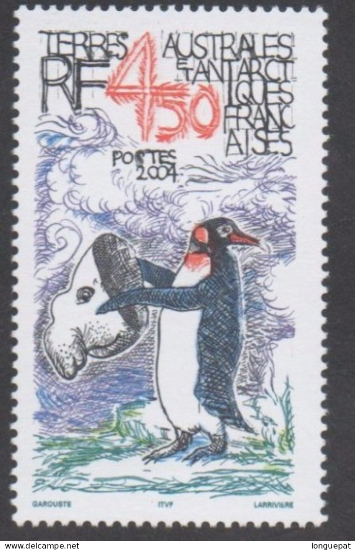 T.A.A.F - Manchot Tenant Un Masque De'éléphant De Mer, Dessin De Gérard Garouste - Dessin Humoristique - Unused Stamps