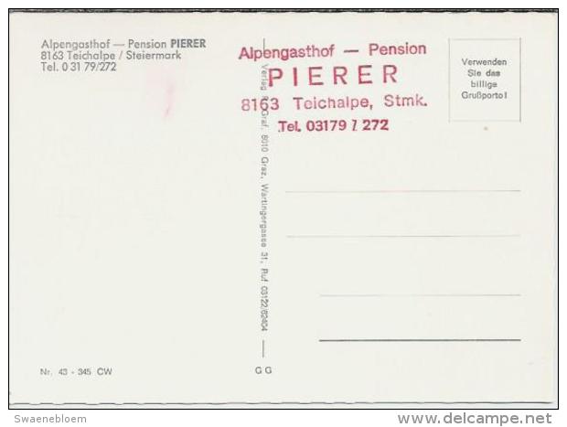 AT.- Teichalpe / Steiermark. Alpengasthof - Pension Pierer. 2 Scans. - Weiz