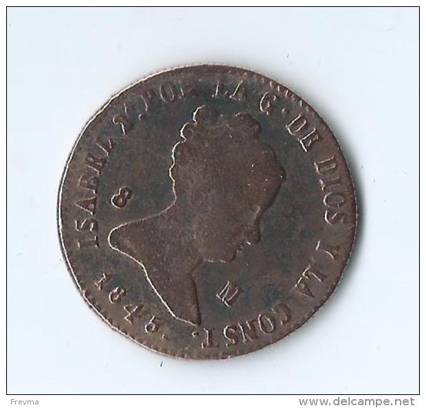Espagne ISABEL II Por La G De Dios Y La Const  Reyna De Las Espanas 1845 8M - Provincial Currencies