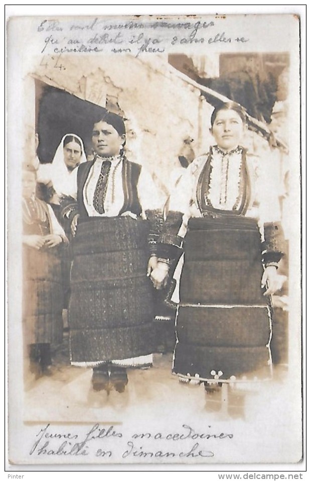 MACEDOINE - Jeunes Filles Macédoines Habillées En Dimanche - CARTE PHOTO - Macédoine Du Nord