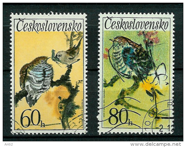 Czechoslovakia 1972 Songbirds, Cuckoo (Cuculus Canorus), Garden Warbler (Sylvia Borin), Birds, Mi  2110-1 Cancelled(o) - Cuco, Cuclillos