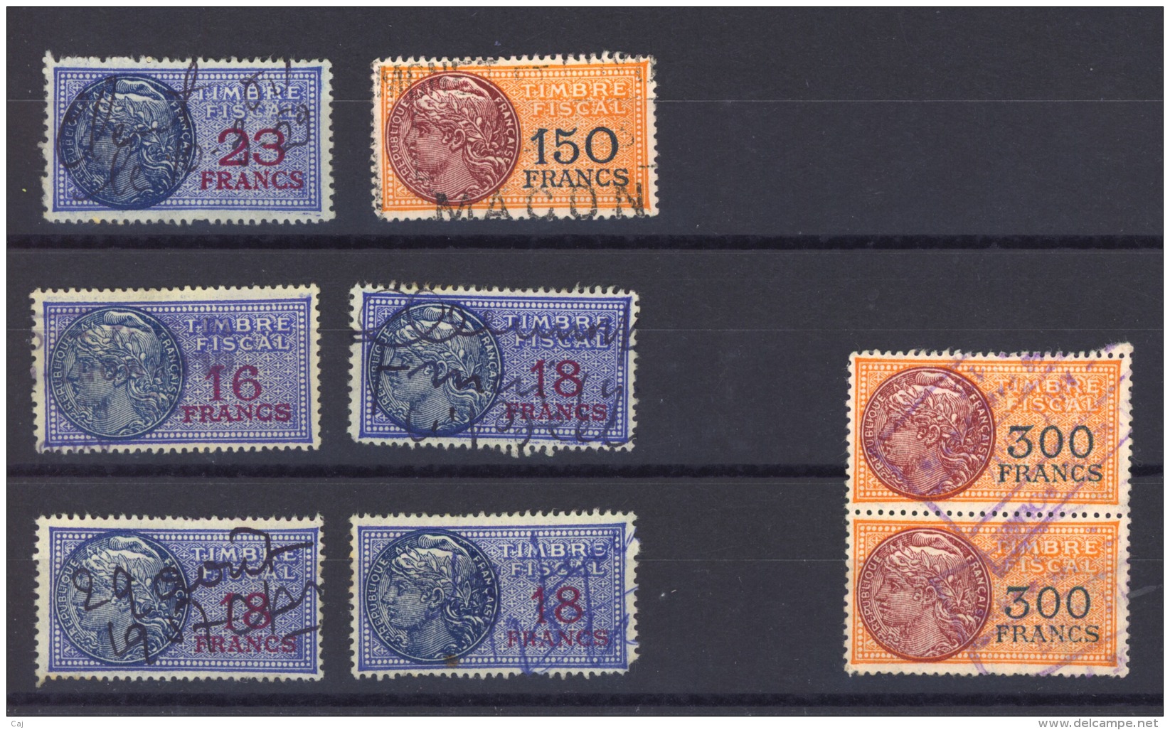 04822  -   France  - Timbre Fiscal  :   8 Bonnesvaleurs (o) - Zegels