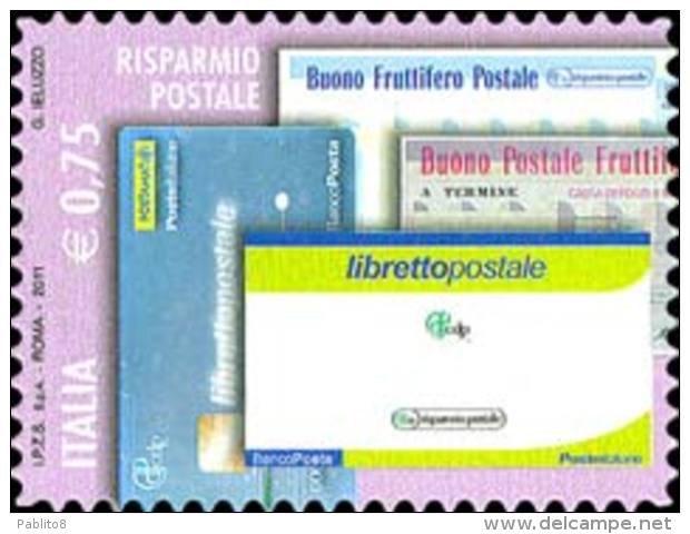 ITALIA REPUBBLICA ITALY REPUBLIC 2011 LE ISTITUZIONI RISPARMIO POSTALE SERIE COMPLETA COMPLETE SET MNH - 2011-20: Neufs