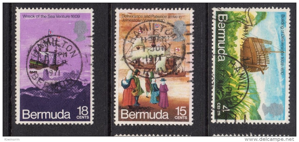 BERMUDA 1971 Voyage Of Deliverance Values - Very Fine Used - VFU - 4B681 - Bermuda