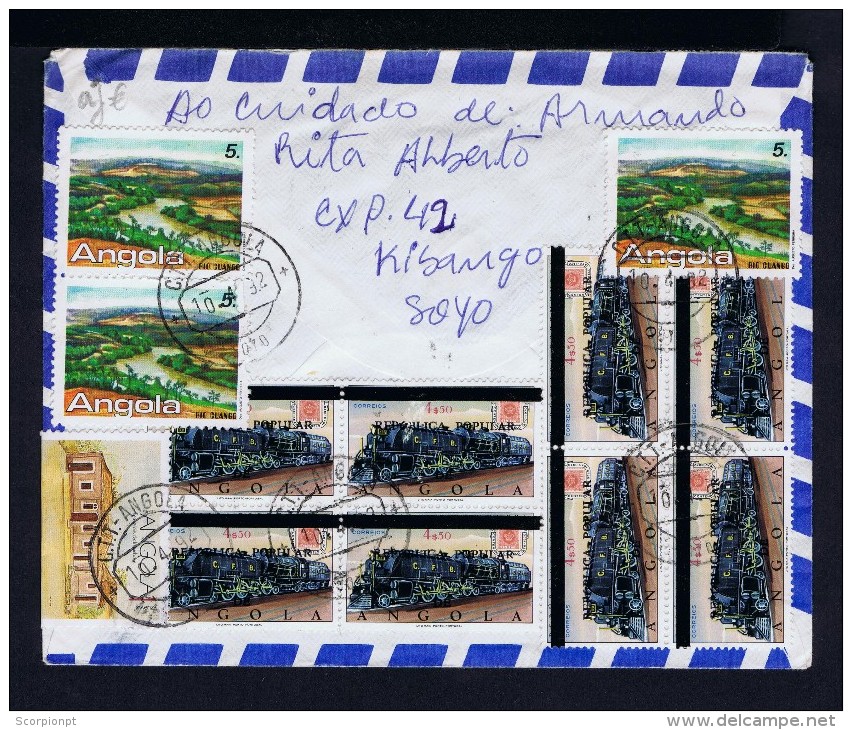 RAILWAY Overprint Trains Trens Ferrocarriles 8x Painting MUXIMA Raul Indipwo 12x Angola Portugal Cover 1992 Suisse S3934 - Trains