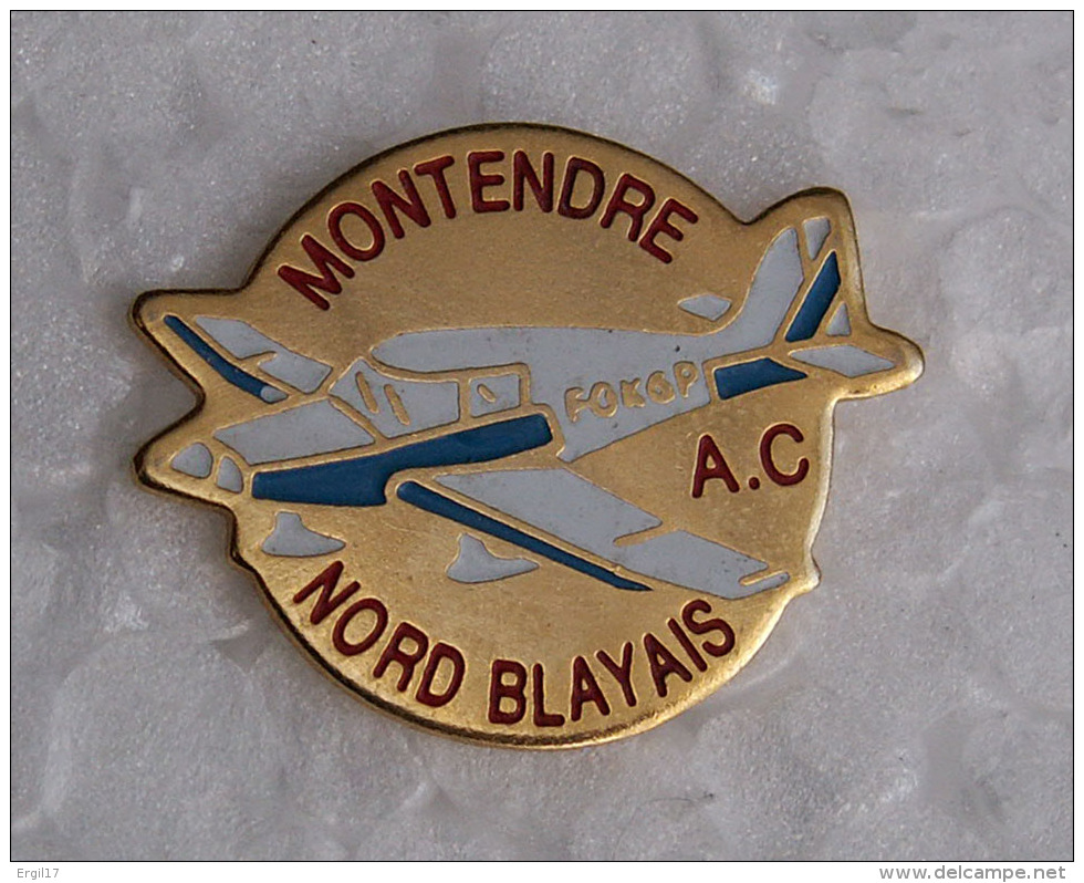 Pin's - Aérodrome Nord Blayais Et Montendre - Gironde &amp; Charente-Maritime - Avion - Villes