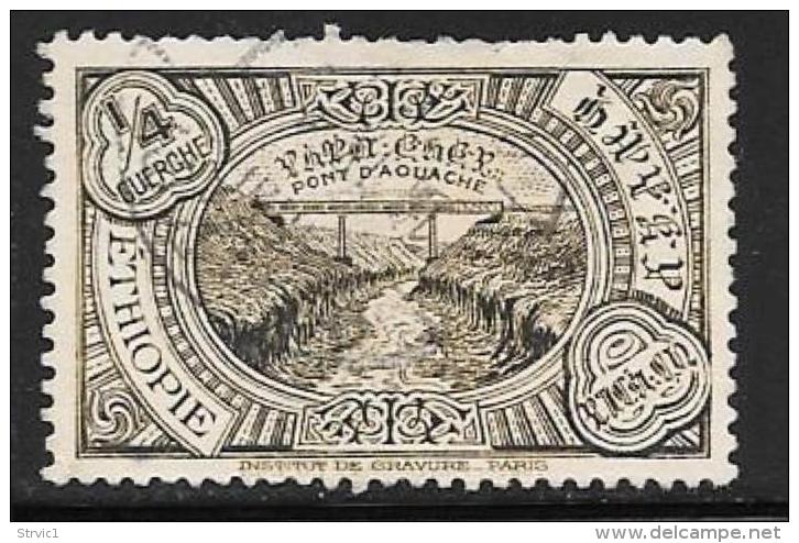 Ethiopia, Scott # 233 Used Railroad Bridge, 1931, Short Perfs - Ethiopia