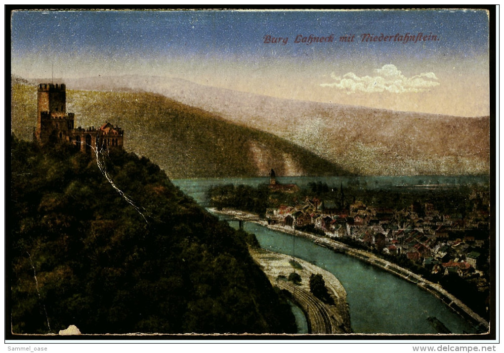 Burg Lahneck Bei Lahnstein An Der Lahn  -  Mit Niederlahnstein  -  Ansichtskarte Ca. 1920    (5863) - Lahnstein