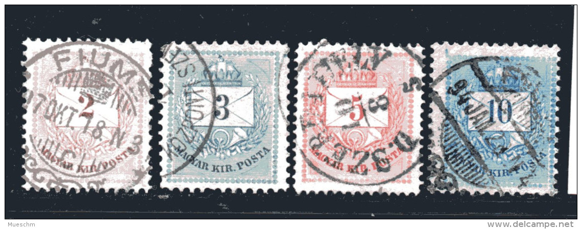 Ungarn, Ca. 1874, Freimarken Mit Farbigen Ziffern 2 - 3 - 5 - 10Kr., Gestempelt (15984E) - Gebraucht