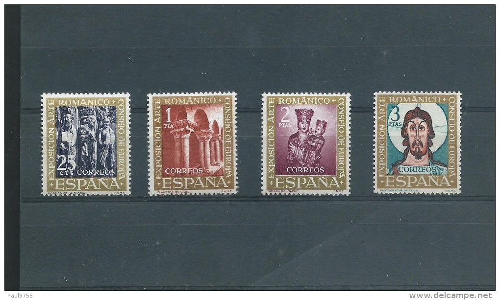 ESPAGNE 1961 EXPO ART ROMANTIQUE -CONSEIL DE L'EUROPE Y.T.1038-1041 MNH/** - Neufs