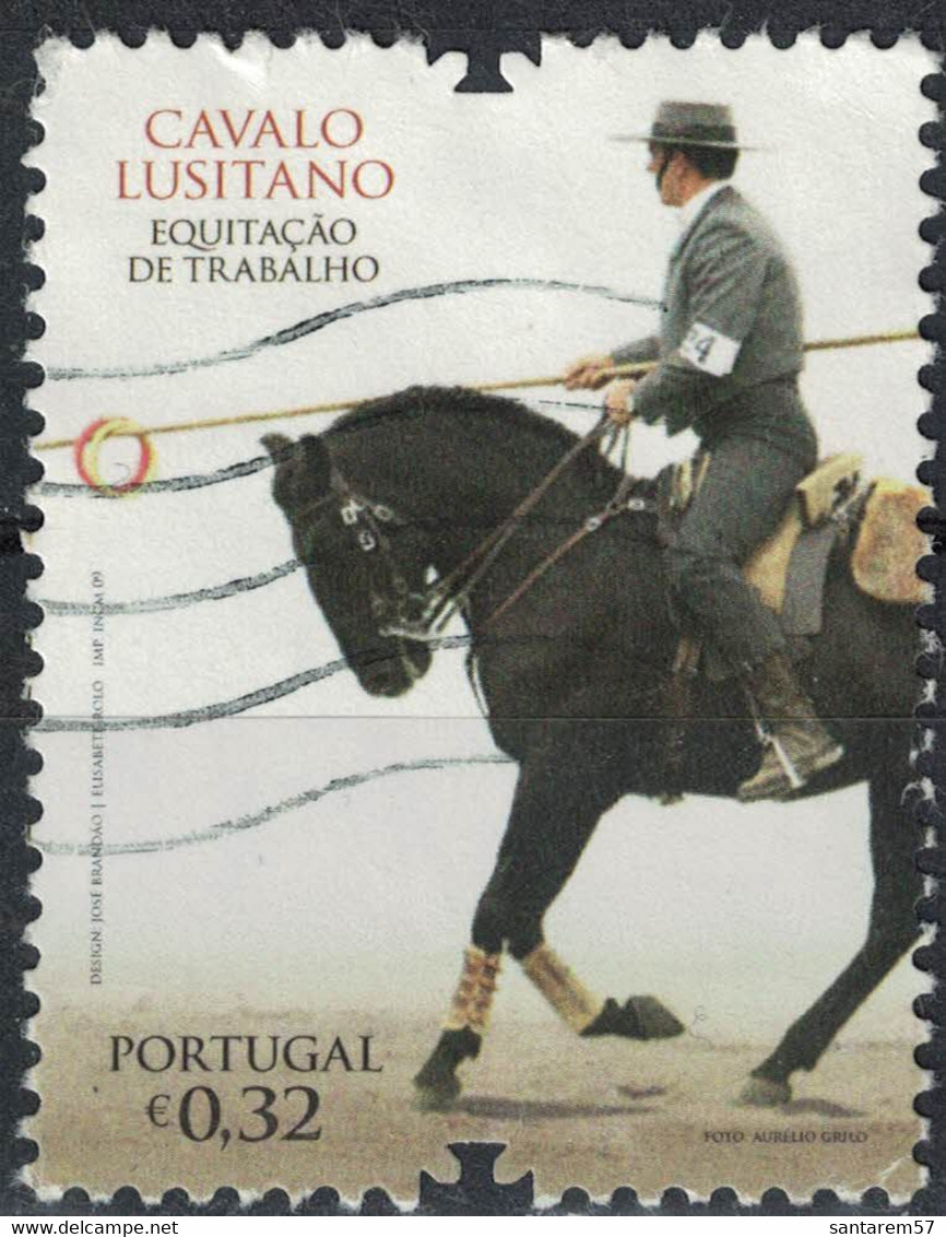 Portugal 2009 Oblitéré Used Cheval CAVALO LUSITANO Equitation De Travail - Usati