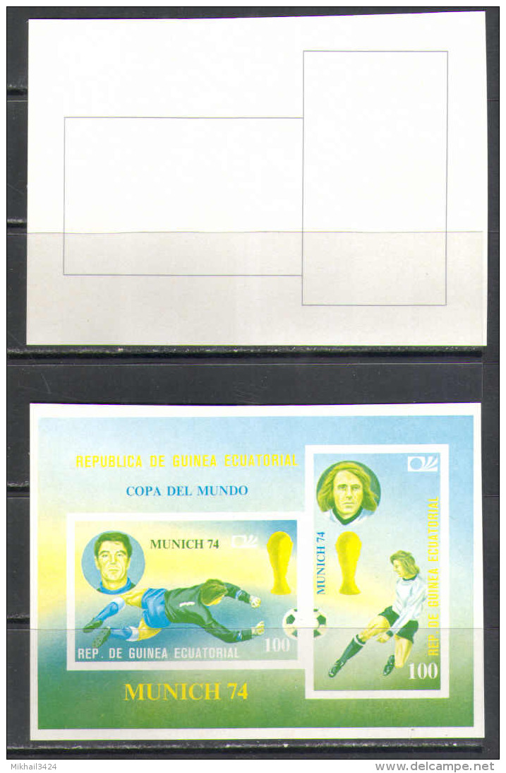 S0746 ✅ Sport Soccer Football FIFA WM Cup 1974 Guinea Equatorial Trial Colours Proof Essay 6S/s MNH ** Imperf Imp - 1974 – West-Duitsland