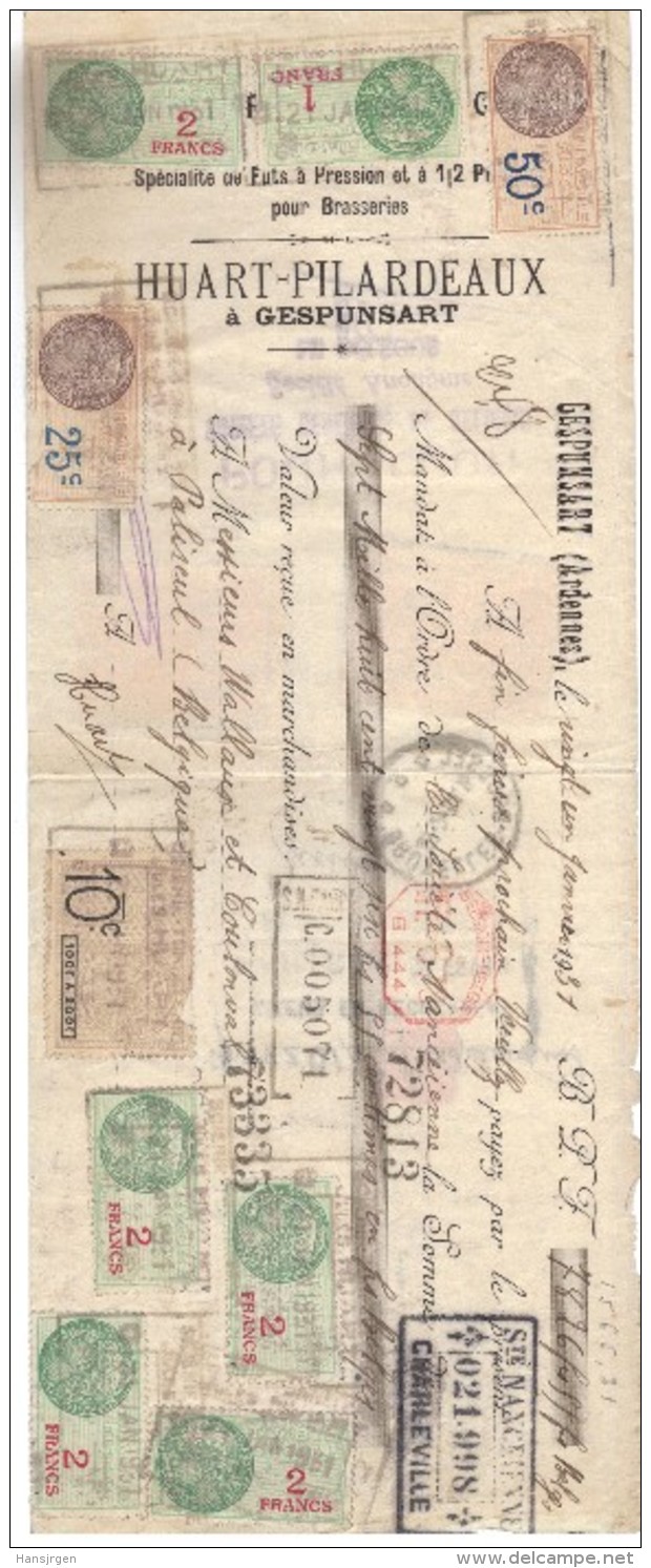 XXX397 FRANKREICH  1931 WECHSEL. Göße Ca 28 X 11 Cm SIEHE ABBILDUNG - Wechsel