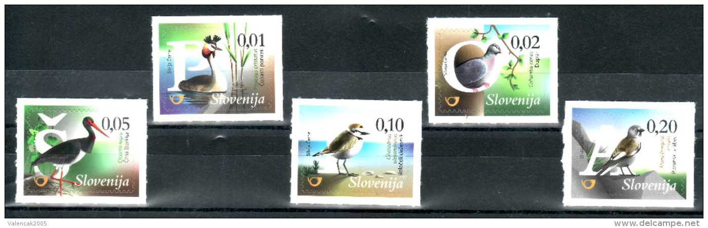 1158/ Slowenien Slovenia 2015 Mi.No. 1142 - 1146 ** MNH 5v Birds Vogel Black Stork White Winged Snowfinch Ciconia Nigra - Slowenien