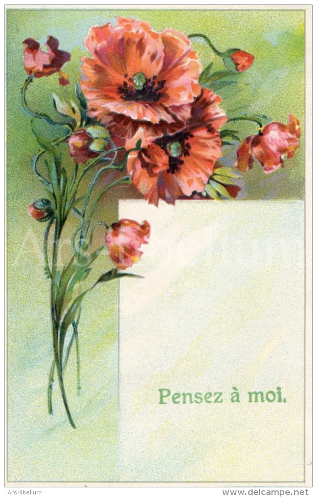 Postcard / CP / Postkaart / RELIEF / Fleurs / Flowers / Pensez à Moi / Unused / Coquelicots / Poppies / Klaprozen - Sonstige & Ohne Zuordnung