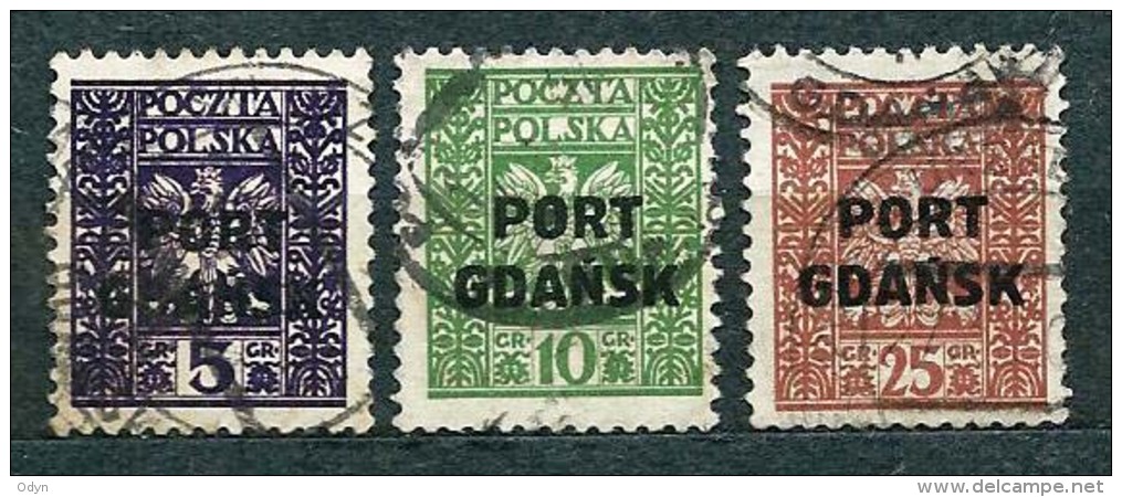 Poland Polen Pologne; Port Gdansk 1929, MiNr 20-22 Used (1) - Occupations