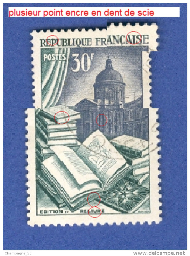 FRANCE ANNEE 1954 N° 971 EDITION RELIURE TRACE CHARNIERE OBLITERE 5 SCANNE DESCRIPTION - Gebraucht