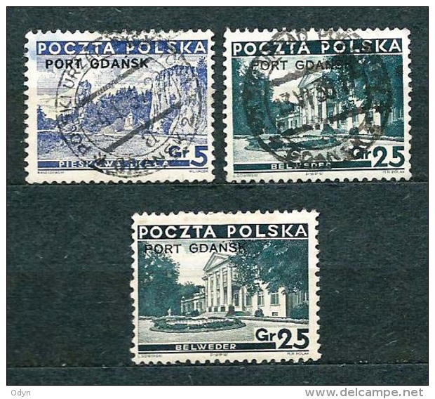 Poland Polen Pologne; Port Gdansk 1936, MiNr 29-31 Incomplete, Additional MiNr 31 - Unused / Used - See Description - Occupations