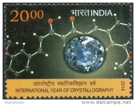 India  2014 Inde Indien  International Year Of Crystallography Omnibus Mint Stamps 1v MNH - Nuovi
