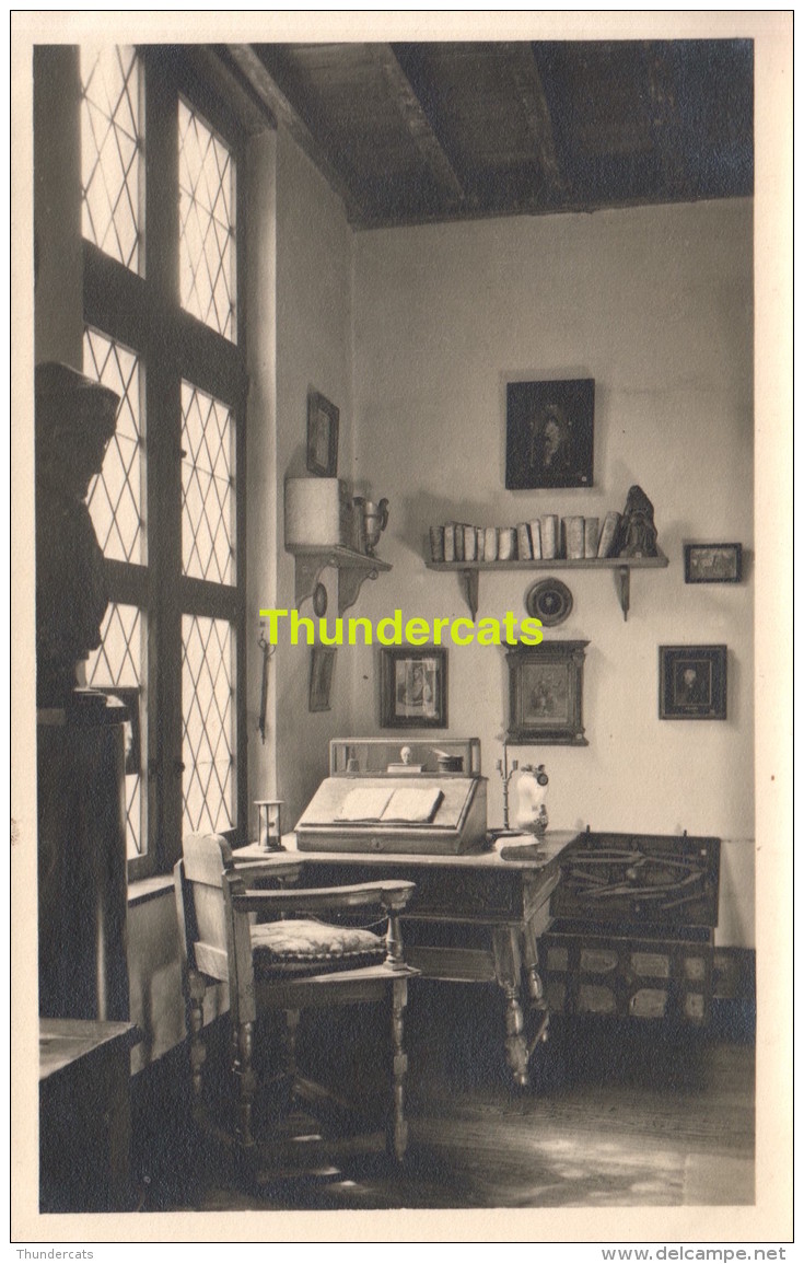 CPA CARTE PHOTO ANDERLECHT MAISON D'ERASME ERASMUSHUIS LE CABINET - Anderlecht