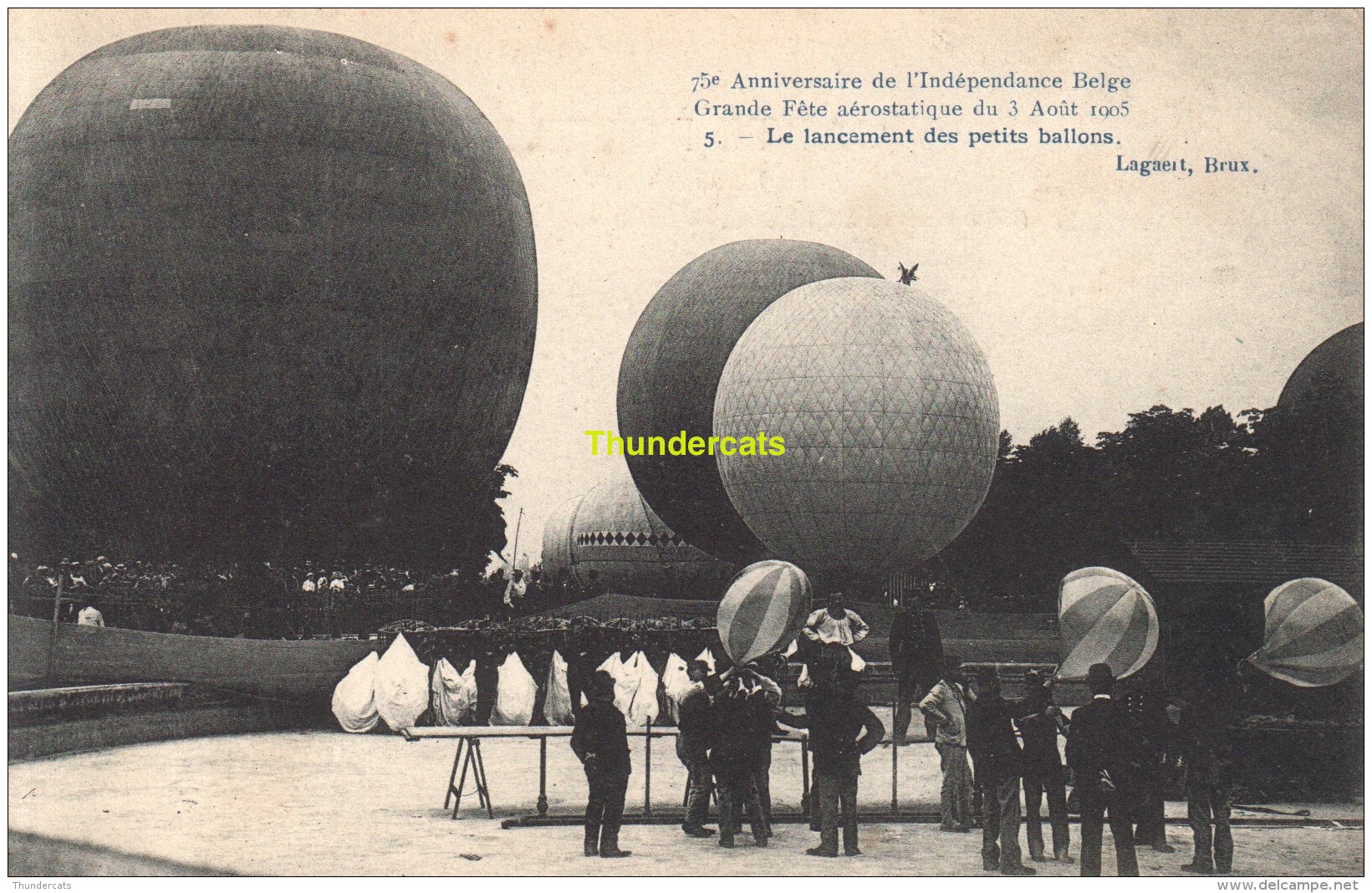 CPA 75 Eme  ANNIVERSAIRE DE L'INDEPENDANCE BELGE GRANDE FETE AEROSTATIQUE 1905 LE LANCEMENT DES PETITS BALLONS - Montgolfières